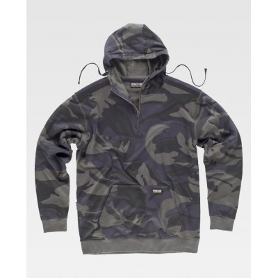 Sweatshirt de algodão com impresso de camuflagem