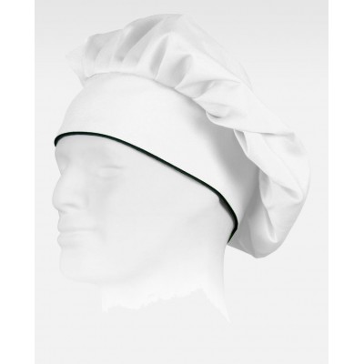 Gorro francês de cozinha estilo cogumelo com debruns em contraste